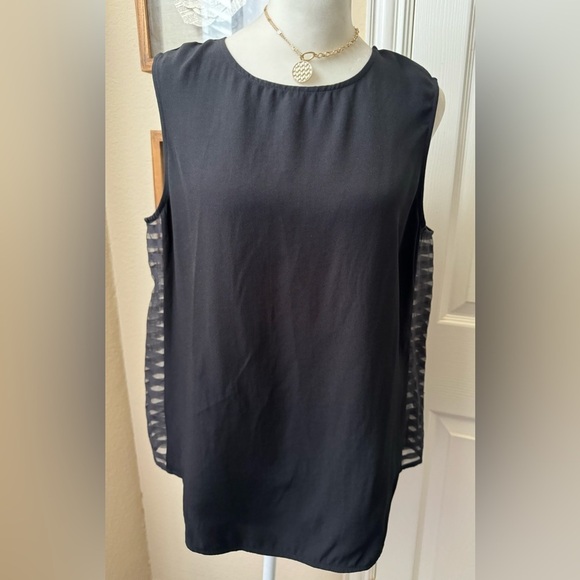Zara Woman Dressy Tank Top w/Sheer Sides Black, Size Large NWT - Picture 2 of 7